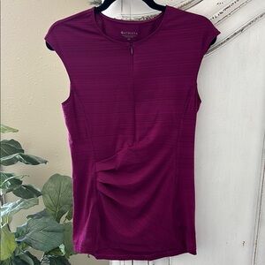 Athleta Pacifica 1/2 Zip Purple Sleeveless Wrap Top Women's Size ST (Small Tall)